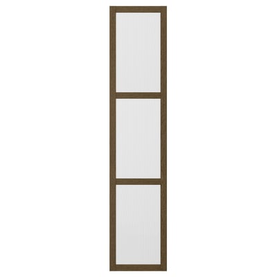 TONSTAD Tür aus Eichenfurnier mit vertikal geteilter Glasscheibe. Ideal für Pax-Kleiderschränke und bietet ein modernes, schlankes Design.