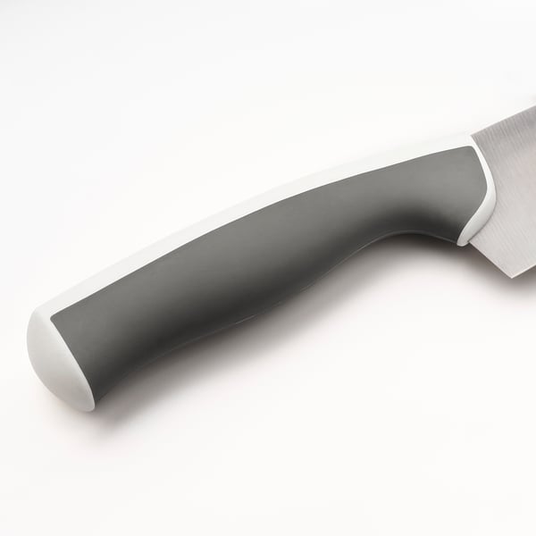 Knife with ergonomic black handle and sharp stainless blade. Designed for comfort and durability.