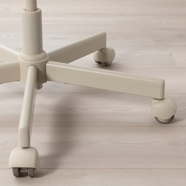 Close-up of an office chair base, 5 smooth-rolling casters, sturdy & sleek design.