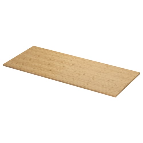 An ÅLSKEN bamboo countertop in natural colour, rectangular shape, and smooth design.