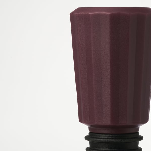Dark red bottle stopper, made of durable plastic and silicone, securely fit for airtight seal.