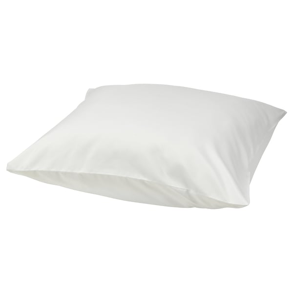 Pillowcase, white BÄRGLIM. Made from recycled polyester, soft, square, plain design.