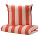 BARNDRÖM Duvet cover and pillowcase, pink red/stripe pattern, 140x200/80x80 cm