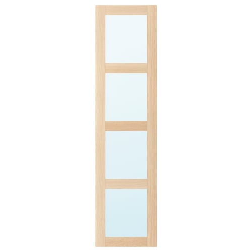 BERGSBO light oak mirror door with 4 frosted panels.
