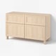 BESTÅ Storage combination w doors/drawers, white stained oak effect/Hanviken/Stubbarp white stained oak effect, 120x42x74 cm