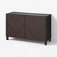 BESTÅ Storage combination with doors, black-brown Hedeviken/Stubbarp/dark brown stained oak veneer, 120x42x74 cm