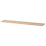 Slim wooden shelf, light oak, rectangular.