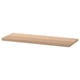 An ikea BESTÅ wooden shelf with a smooth, light oak finish. Its rectangular shape is perfect for storage and display.