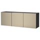 BESTÅ wall cabinet, 3 beige doors, space-saving storage.