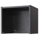 A black BILLY bookshelf extension. Its made of particleboard and paper foil, with a rectangular shape and smooth design.