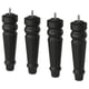 Four black wooden legs with screws, tapered design, sturdy and classic style.