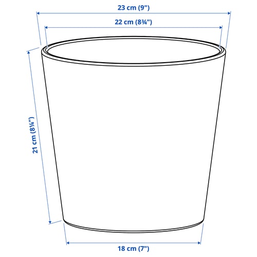Illustration with measurements for the product: BROKSPIREA.