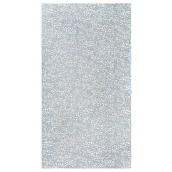 DAGGBJÖRNBÄR fabric, grey with white floral patterns, recycled cotton, rectangular, perfect for home crafts.