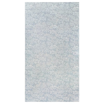 DAGGBJÖRNBÄR fabric, grey with white floral patterns, recycled cotton, rectangular, perfect for home crafts.