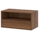 EKET media shelf, brown, wooden, rectangular, two-tiered, open shelf.