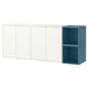 EKET Wall-mounted cabinet combination, white/dark grey-blue, 175x35x70 cm