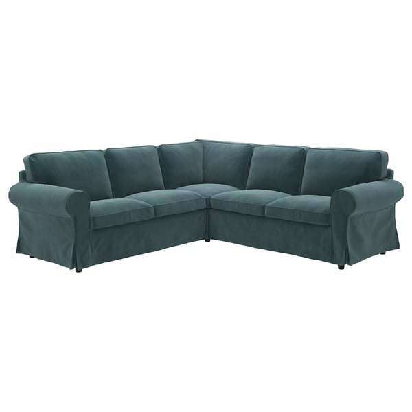 EKTORP Cover for corner sofa, 4-seat, Alhamn dark grey-blue