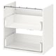 White ENHET cabinet, 2 drawers, modern minimalist design, metal and particleboard.