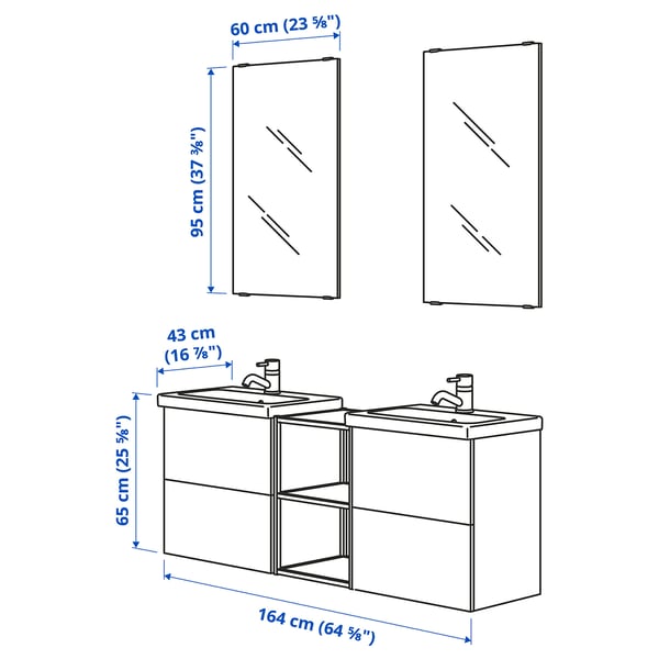Illustration with measurements for the product: ENHET.