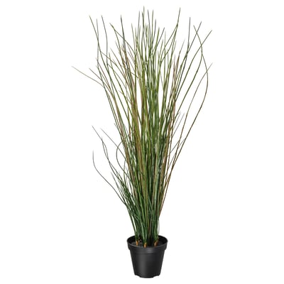FEJKA artificial plant, green, potted in black, lifelike grassy texture, natural design, indoor/outdoor use.