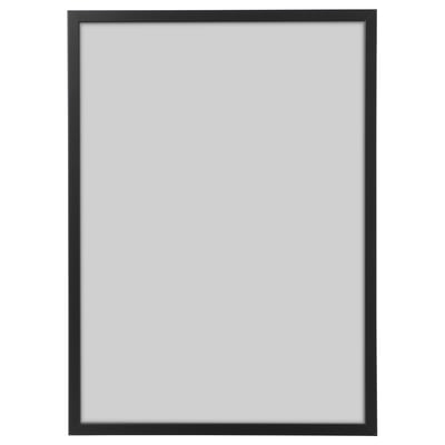 Black empty picture frame, rectangular shape, simple design. Ai-generated.