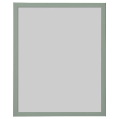Green FISKBO picture frame, square, soft lines, plastic front.