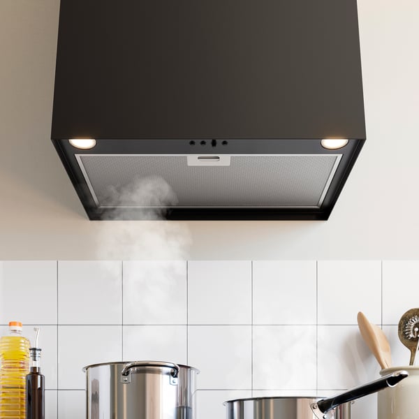 FIVELSBO Wall mounted extractor hood, IKEA 300 black, 56 cm