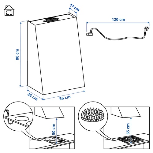 Illustration with measurements for the product: FIVELSBO.