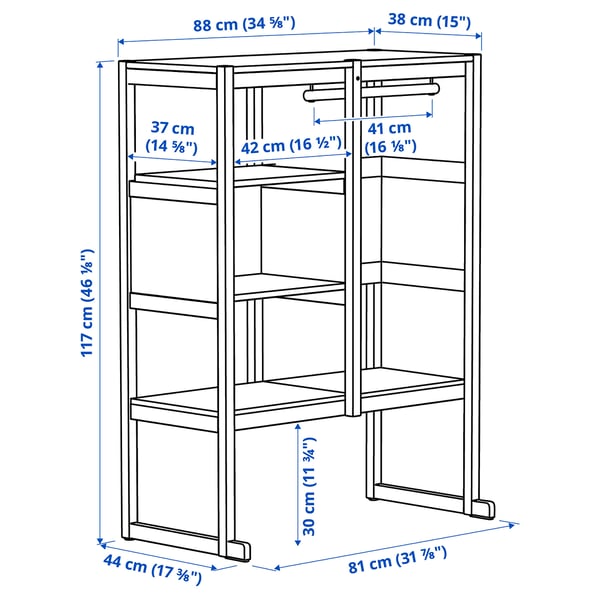 Illustration with measurements for the product: FLISAT.