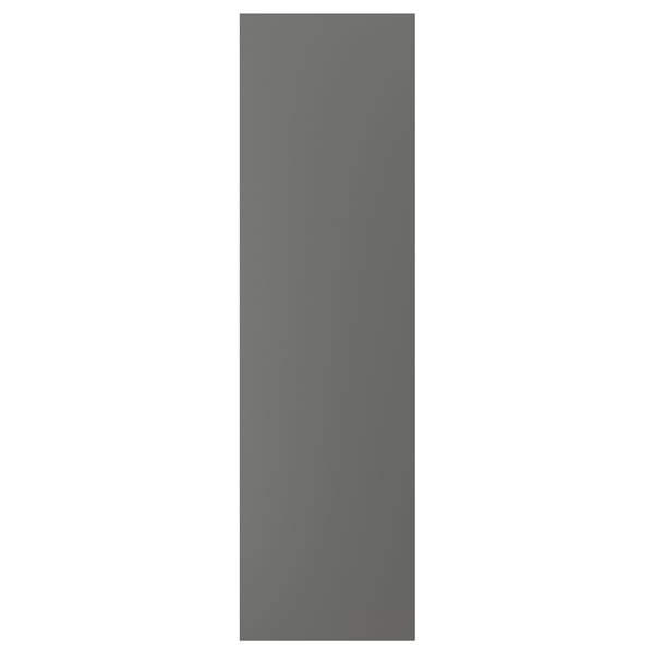 Dark grey rectangular panel, likely a cabinet cover, with smooth finish, plastic edges, and a plain design.