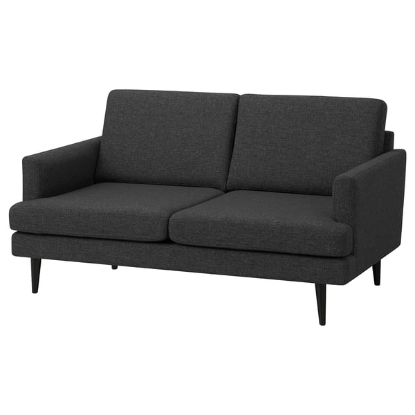 GRILLSTORP: dark gray, modern, 2-seat sofa with high legs.