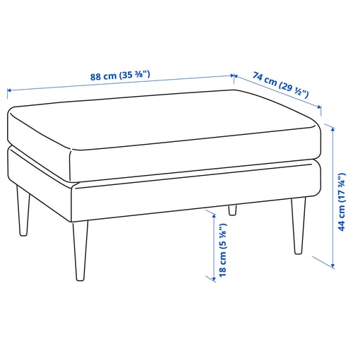 Illustration with measurements for the product: GRILLSTORP.