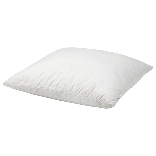A white GRÖNAMARANT pillow, rectangular in shape with double piping, made from cotton and polyester, providing comfort and support.