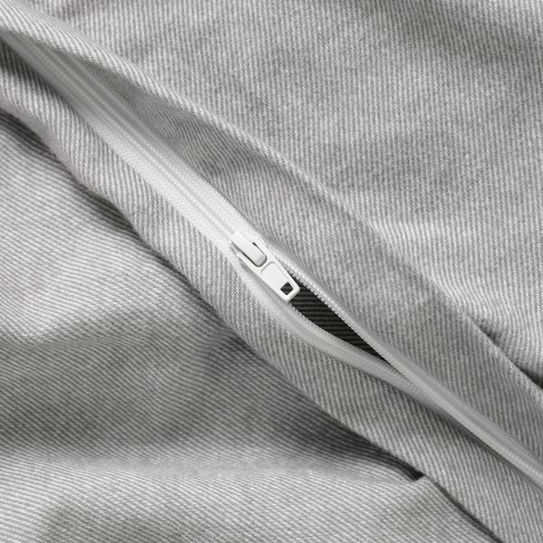 GROVSNÄRJA Duvet cover and pillowcase, grey/mélange, 140x200/80x80 cm