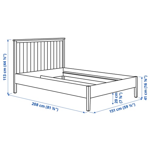 GULLABERG Bed frame, grey, 140x200 cm