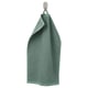GULVIAL plush green towel hangs neatly, showcasing its textured weave and soft cotton fabric.