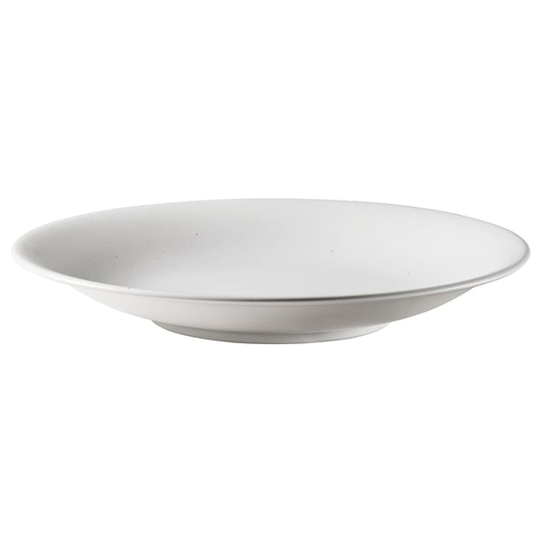 HARMYNTA white porcelain plate, circular, shallow bowl shape, simple design.