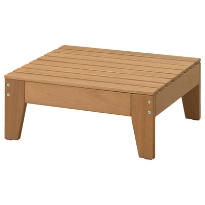 HATTHOLMEN outdoor table, light brown, eucalyptus wood, square, clean lines.