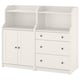 HAUGA dresser: white, 3-drawer with cabinet, traditional style, safety fitting.