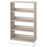A HAVSTA bookcase in light grey, made of solid pine with four open shelves, a rustic design.
