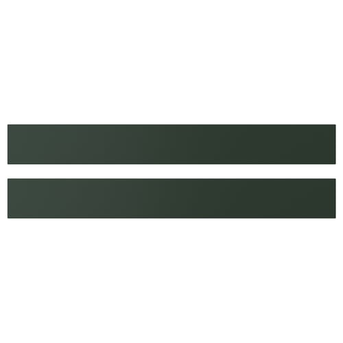 Two horizontal dark green rectangular panels, smooth surface, straight edges.
