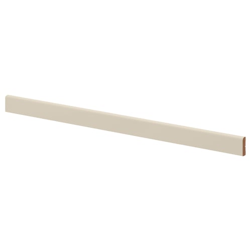 HAVSTORP beige trim, fiberboard & plastic, straight, smooth front.