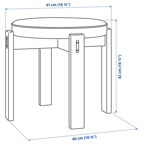 Illustration with measurements for the product: HOLMSJÖ.