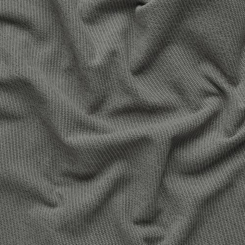 Close-up of soft, textured, grey fabric showing high-quality weave and texture.