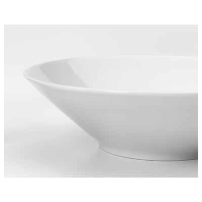 White deep bowl, smooth edges, glossy finish, clean design.