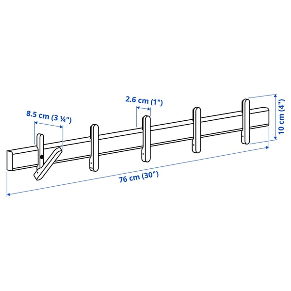 IKEA PS 2026 Rack with 5 hooks, solid birch