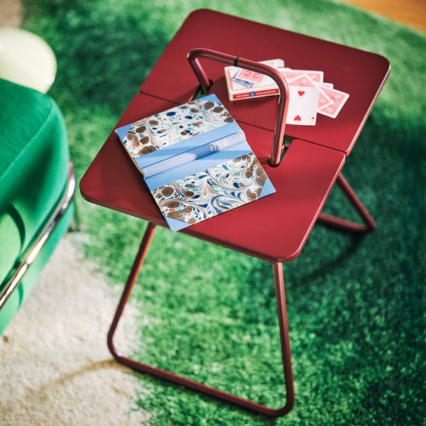 IKEA PS 2026 Side table, dark red, 50x40 cm