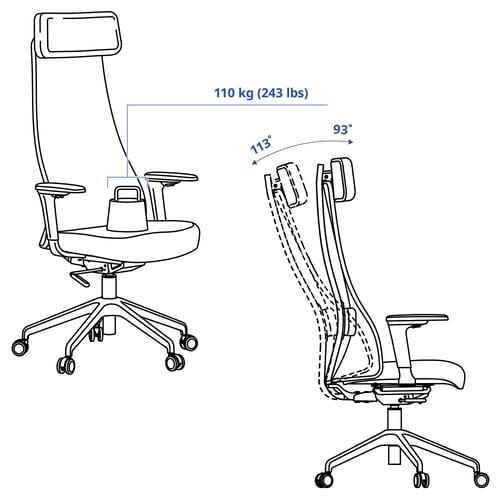 Illustration with measurements for the product: JÄRVFJÄLLET.