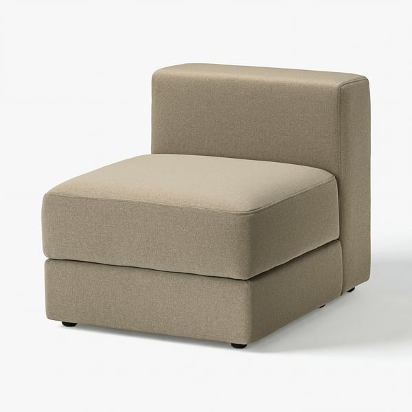 JÄTTEBO modular sofa, beige. Modern design, square shape, soft fabric, with storage.