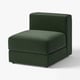 Dark green JÄTTEBO modular sofa seat with storage, sleek and modern design.